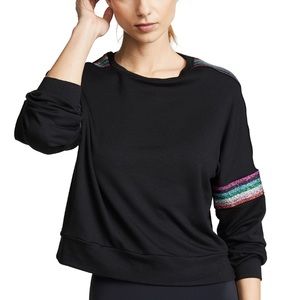Terez Metallic Elastic Strap Long Sleeve Tee